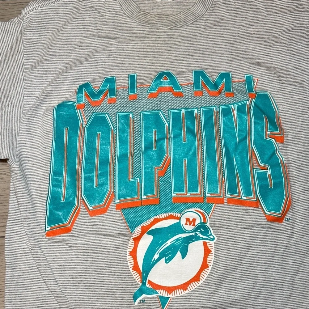 Vintage 90's Logo 7 Miami Dolphins T-Shirt Men's Medium Tee